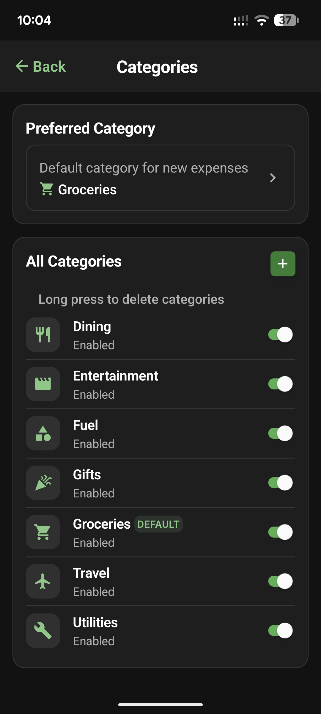 Manage Categories